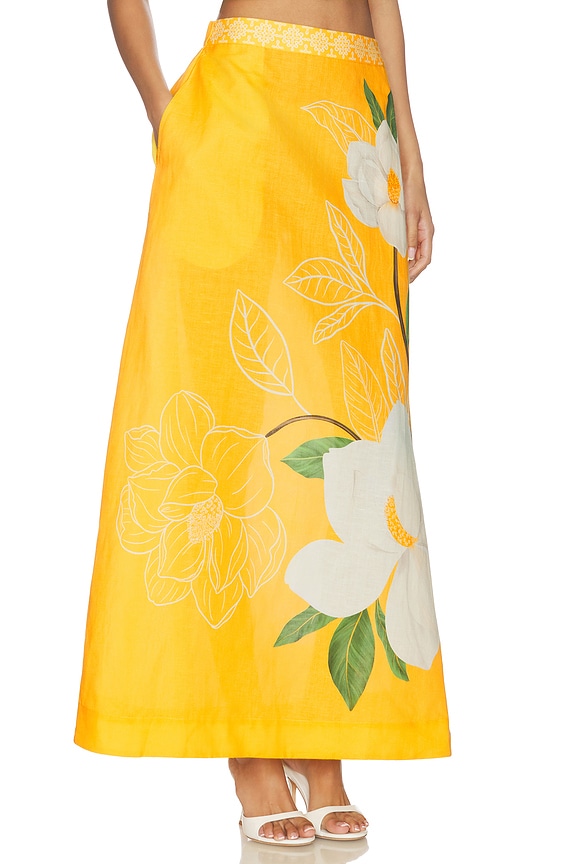 view 2 of 6 Magnolia Maxi Skirt in Positano Magnolia And Linear Panel