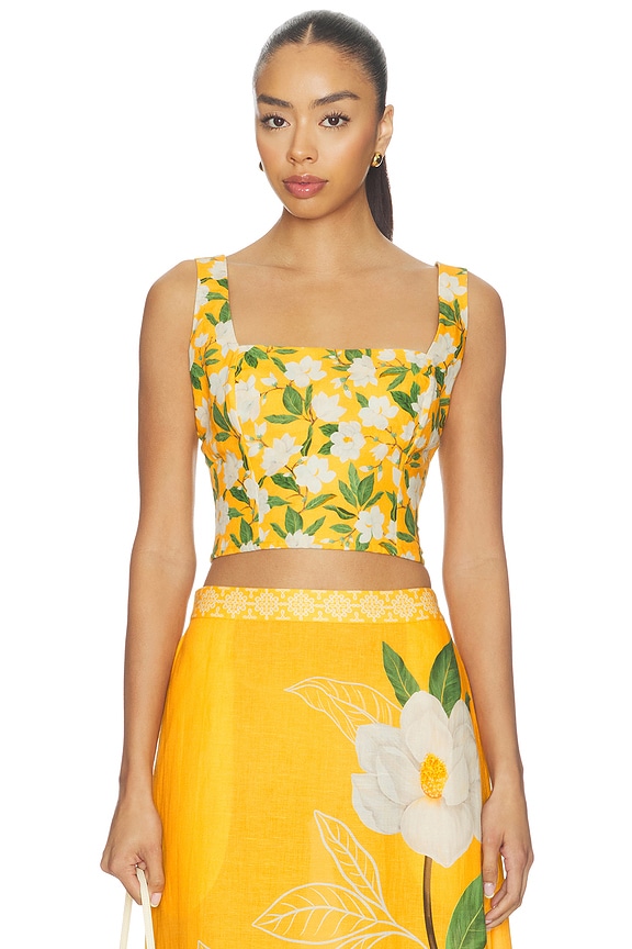 view 1 of 4 Square Neck Sleeveless Blouse in Positano Magnolias