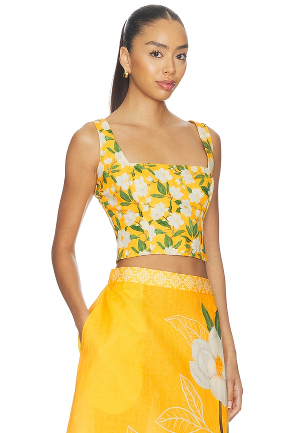view 2 of 4 Square Neck Sleeveless Blouse in Positano Magnolias