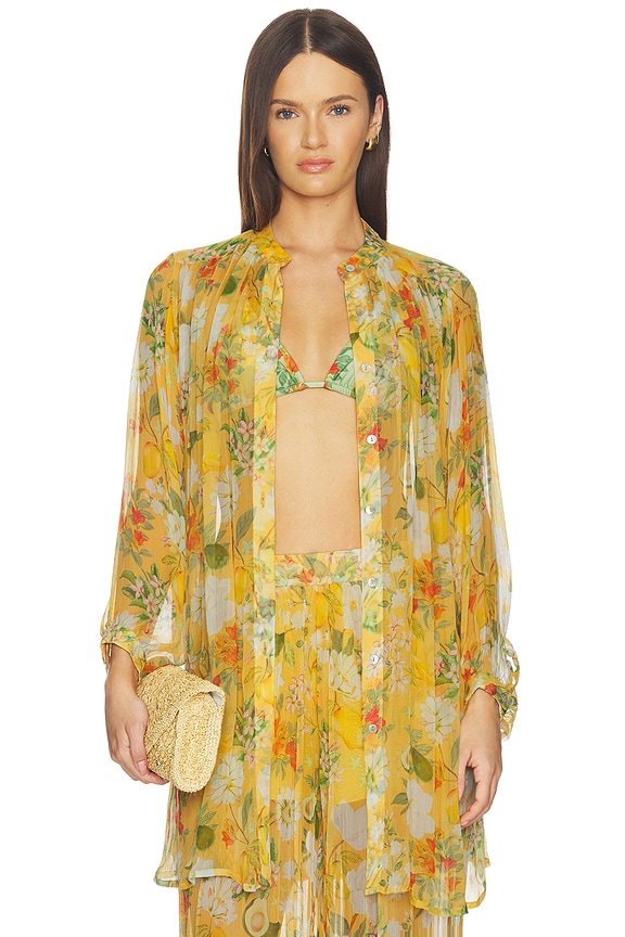 view 2 of 5 Boho Mini Shirt Dress in Positano Multi Motif