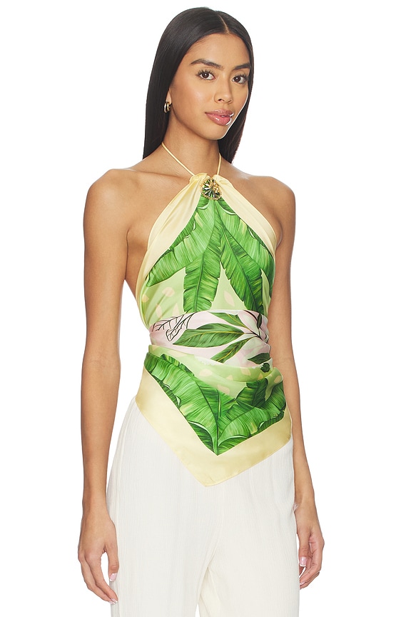 view 2 of 5 Crystal Scarf Blouse in Blush & Sage Green Magnolia