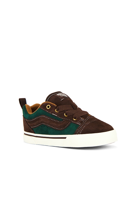 view 2 of 6 Toddlers Knu Skool Elastic Lace in Suede Brown & Green