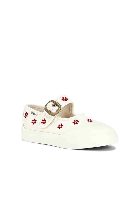view 2 of 5 Toddler Mary Jane in Chantilly Floral White & Racing Red