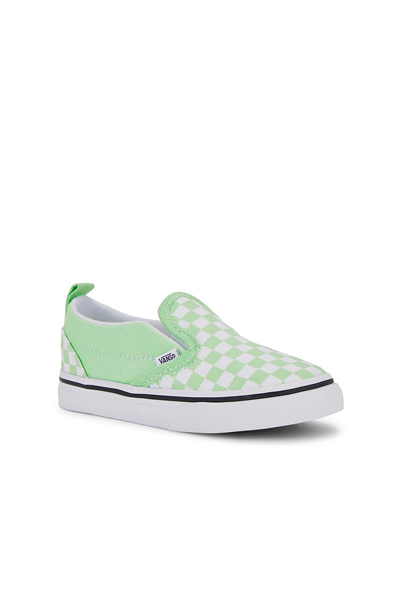 view 2 of 6 Toddler Slip-On V in Checkerboard Pistachio Green