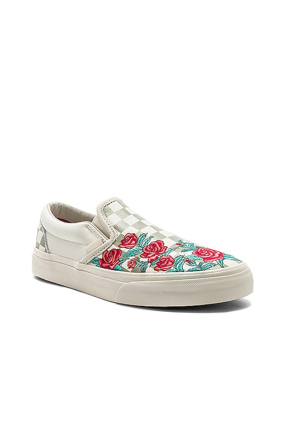 view 2 of 6 Slip-On Rose Embroidery in Marshmallow & Turtledove