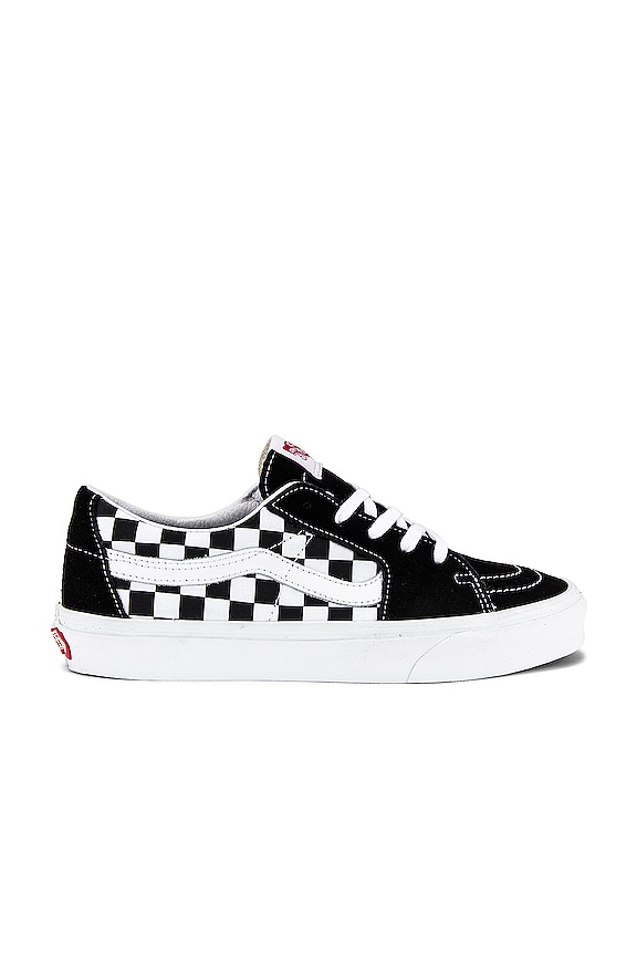 Vans SK8Low in Black & Checkerboard REVOLVE