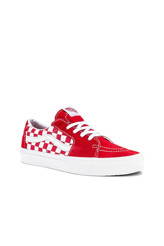 view 2 of 6 SK8-Low in Racing Red & Checkerboard
