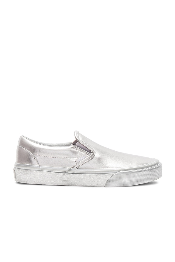 view 1 of 6 Metallic Sidewall Classic Slip-On Sneaker in Silver
