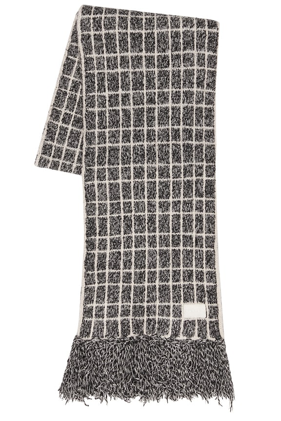 view 2 of 3 Lindsey Check Knit Scarf in Charcoal Marl
