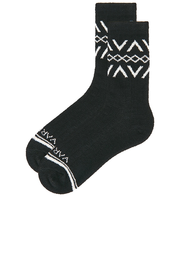 view 2 of 4 Chadwick Fairisle Sock in Black And Egret