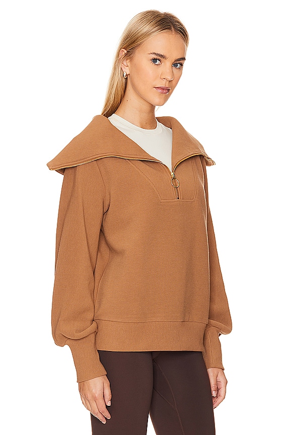 view 2 of 4 Vine Half Zip Sweatshirt in Golden Brown