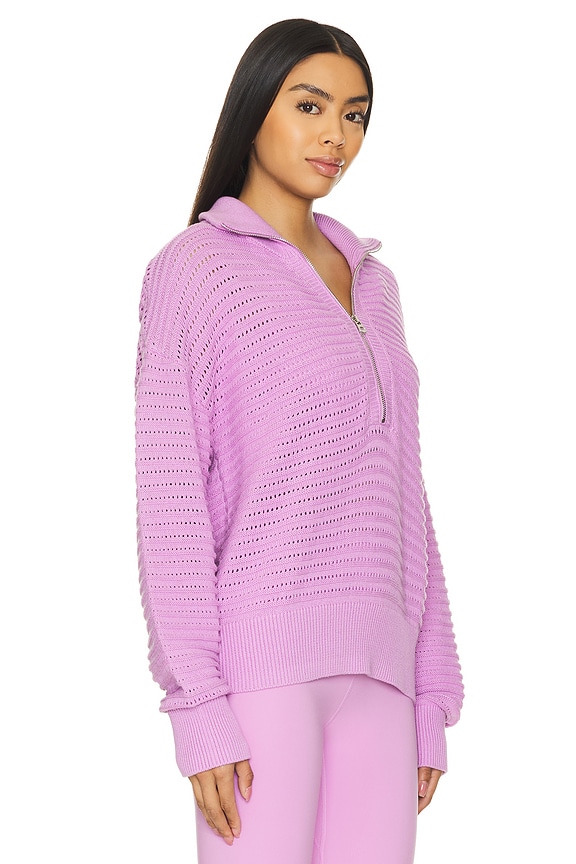 view 2 of 4 Tara Half Zip Sweater in Smoky Grape