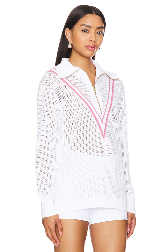 view 2 of 4 Savannah Sweater in White & Cashmere Rose