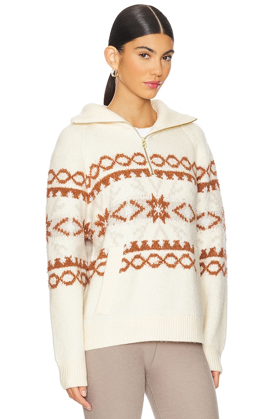 view 2 of 4 CAI FAIRISLE 하프 지퍼 in Whitecap Grey Fairisle