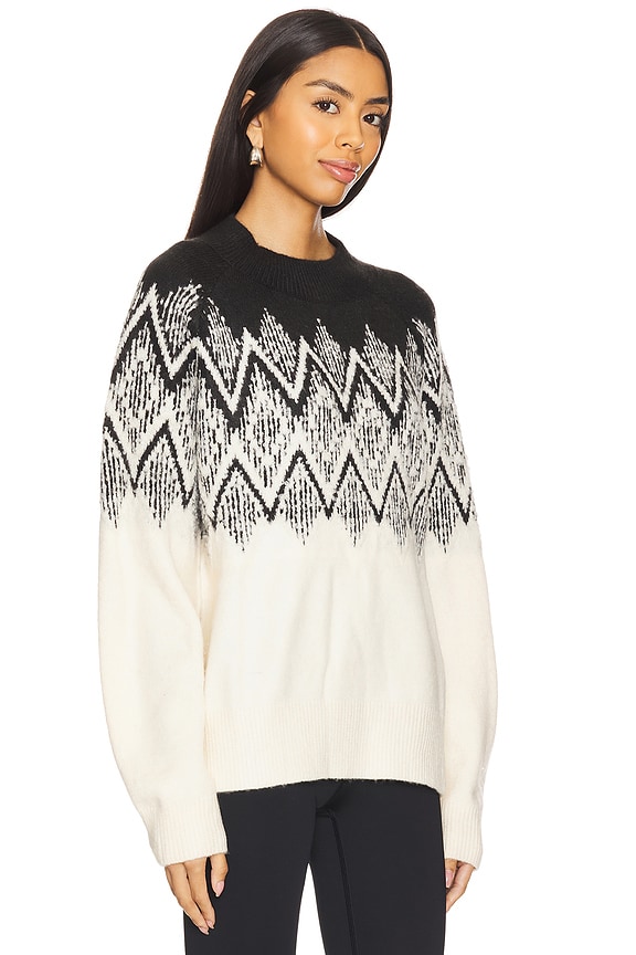 view 2 of 4 Siren Relaxed Jacquard Sweater in Whitecap Grey Black Jacquard