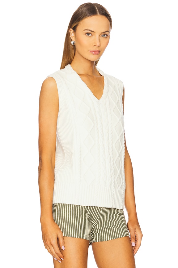 view 2 of 4 Kay Cable Knit Vest in Snow White