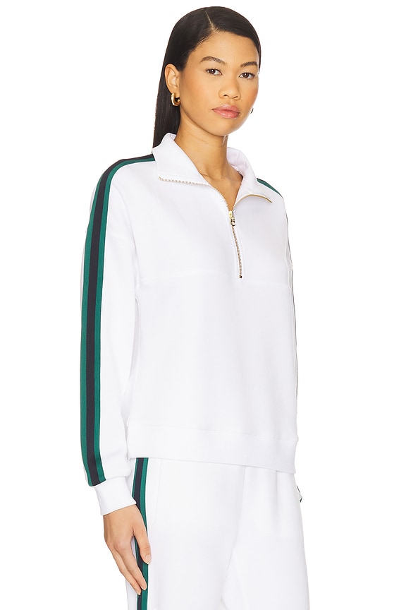 view 2 of 4 Raymar Half Zip Sweatshirt in White, Navy, & Forest