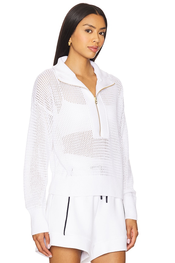 view 2 of 4 Aurora Half Zip Knit Pullover in White