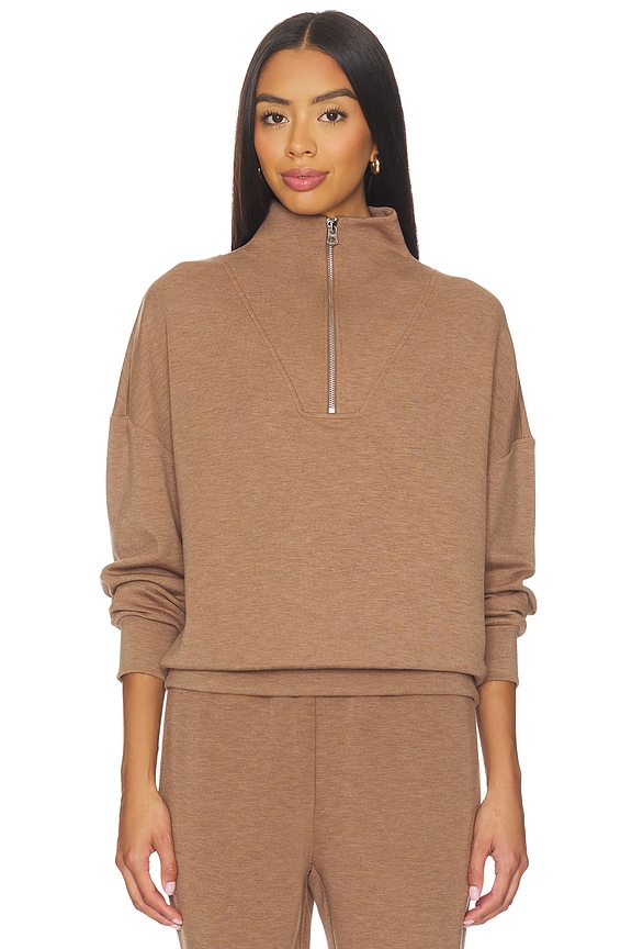 view 2 of 5 Hawley Half Zip Sweater in Golden Bronze Marl