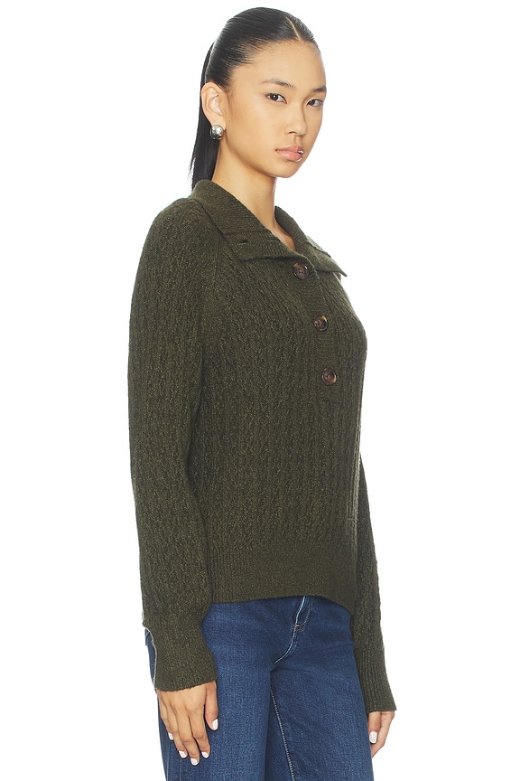 view 2 of 4 Bridget Half Button Sweater in Dark Olive