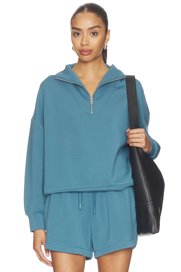 view 1 of 5 Hawley Half Zip Sweatshirt in Mallard Blue