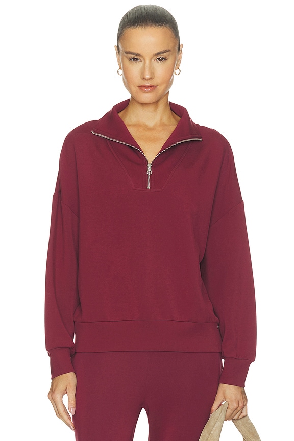 view 2 of 5 Hawley Half Zip Sweat in New Maroon