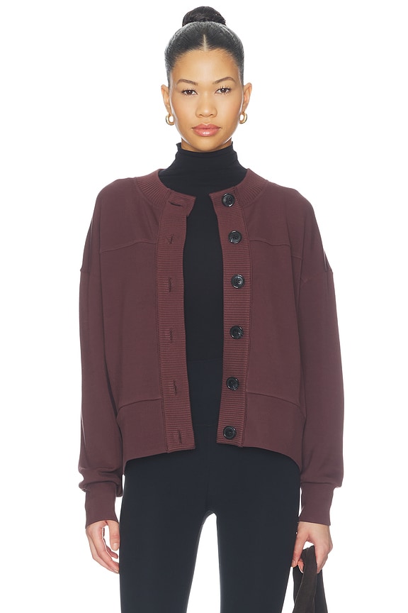 view 2 of 5 Olwen Button Front Sweater in Deep Mahogany