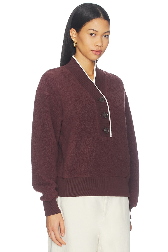 view 2 of 4 Brenna Button Neck Fleece in Coffee Bean