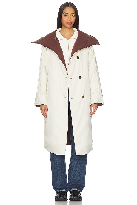 view 2 of 5 Annalise Reversible Wrap Coat in Deep Mahogany & Birch