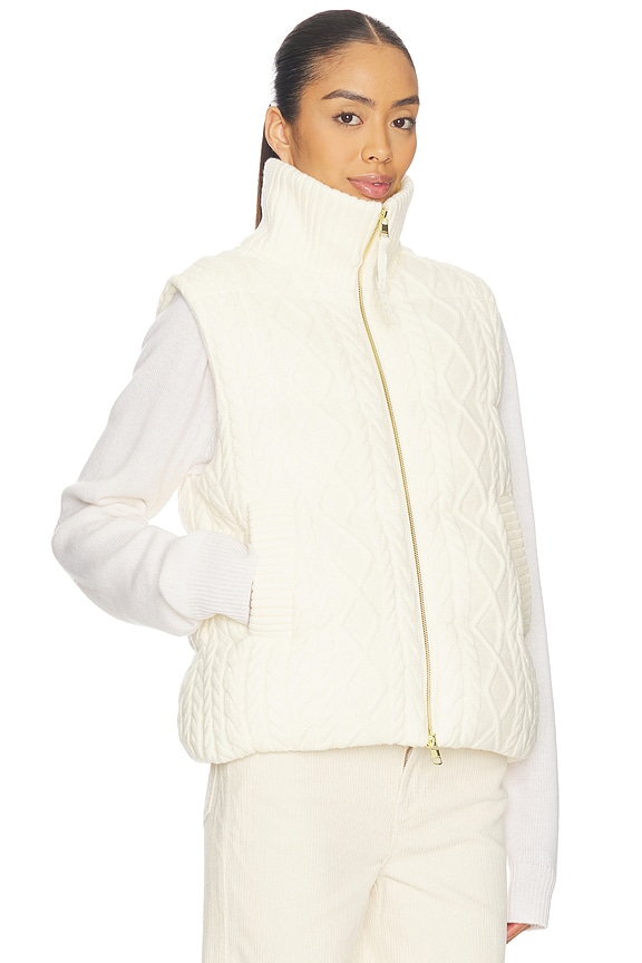view 2 of 4 Irina Cable Knit Gilet in Egret