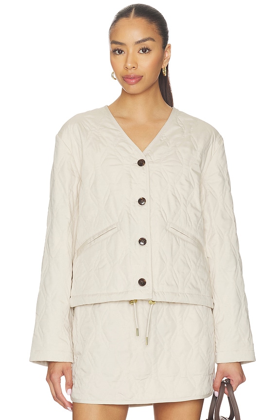 view 1 of 5 Saba Quilted Jacket in Oat Milk