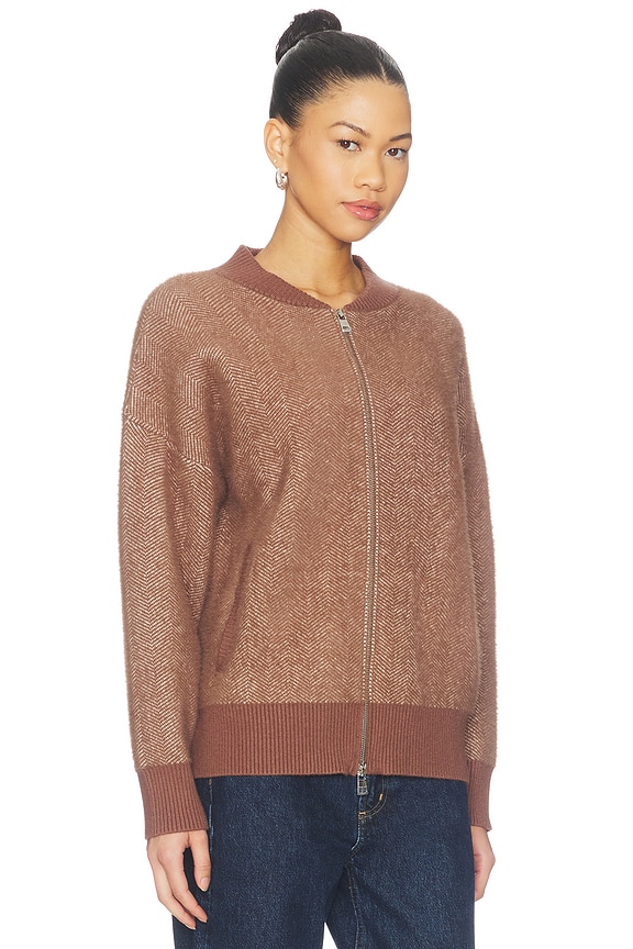 view 2 of 4 Zenia Zip Through Knit Jacket in Nutmeg