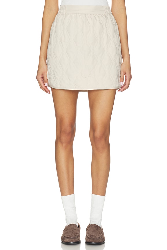 view 1 of 6 Florin Quilted Skirt in Oat Milk
