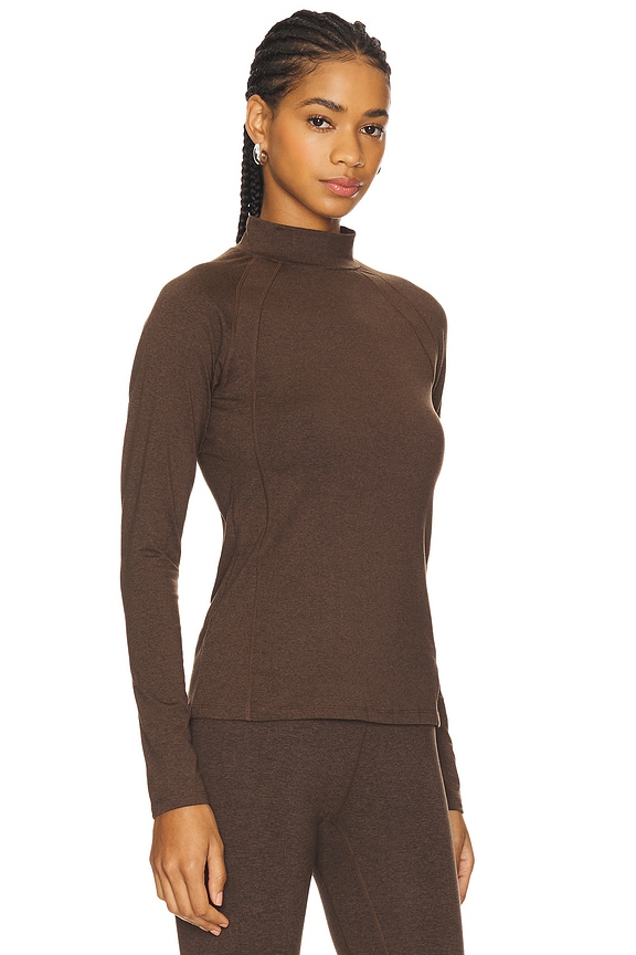 view 2 of 4 Always Warm Base Layer Top in Deep Chocolate Marl