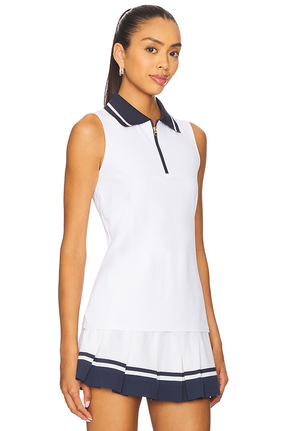 view 2 of 4 Jerry Performance Tank Top in White & Blue Nights