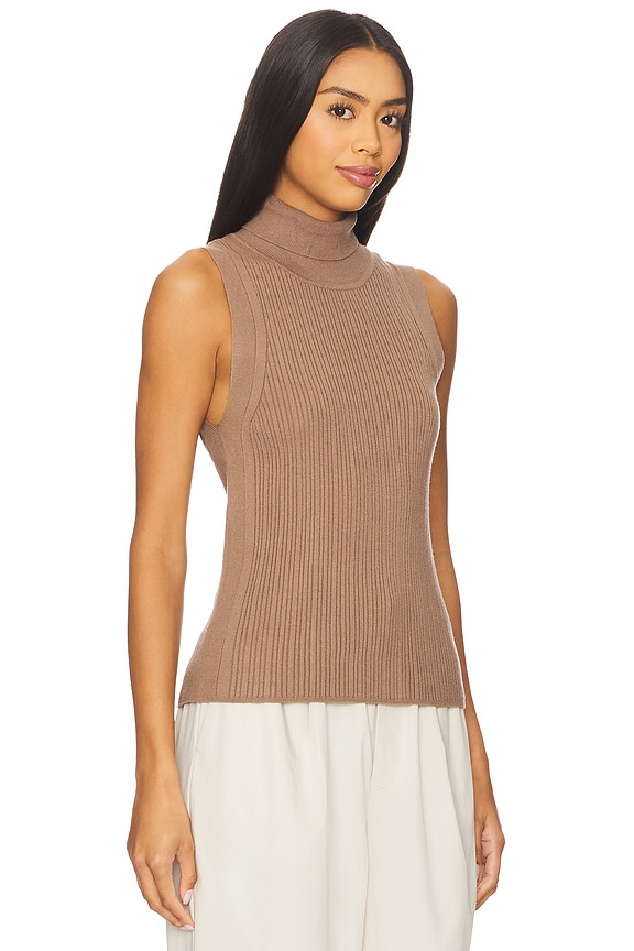 view 2 of 4 Anastasia Rib Knit Tank Top in Ash Taupe