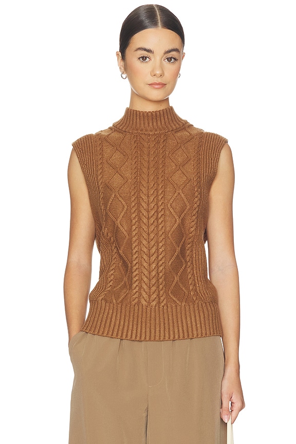 view 1 of 4 Joilette Roll Neck Vest Top in Caramel Pecan