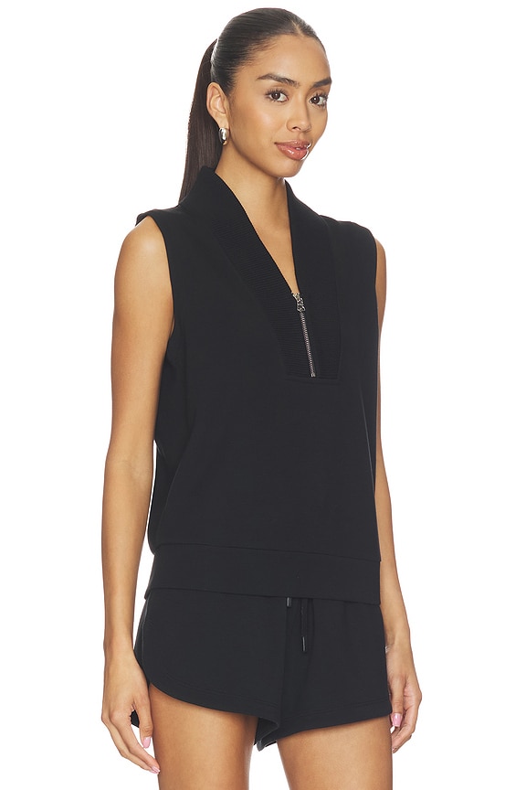view 2 of 4 Beau Sleeveless Half Zip Top in Black