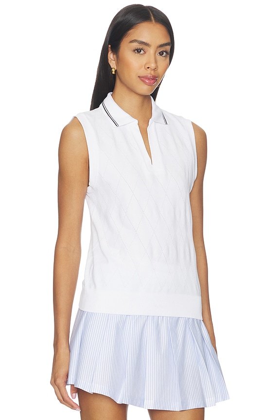 view 2 of 5 Marit Seamless Polo Top in White