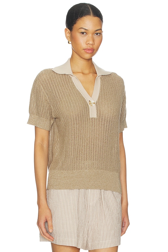 view 2 of 4 TOP DE POLO DE PUNTO PERRINE in Sepia Twist