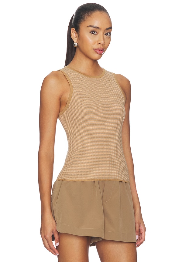 view 2 of 4 RIB KNIT TANK TOP HANSON  in Mid Tan