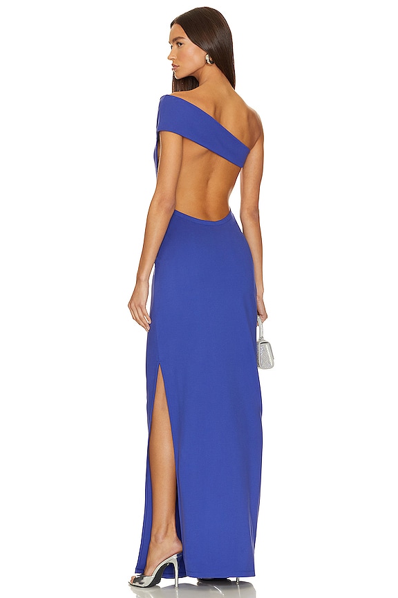Victor Glemaud Off The Shoulder Gown in Violet Blue | REVOLVE