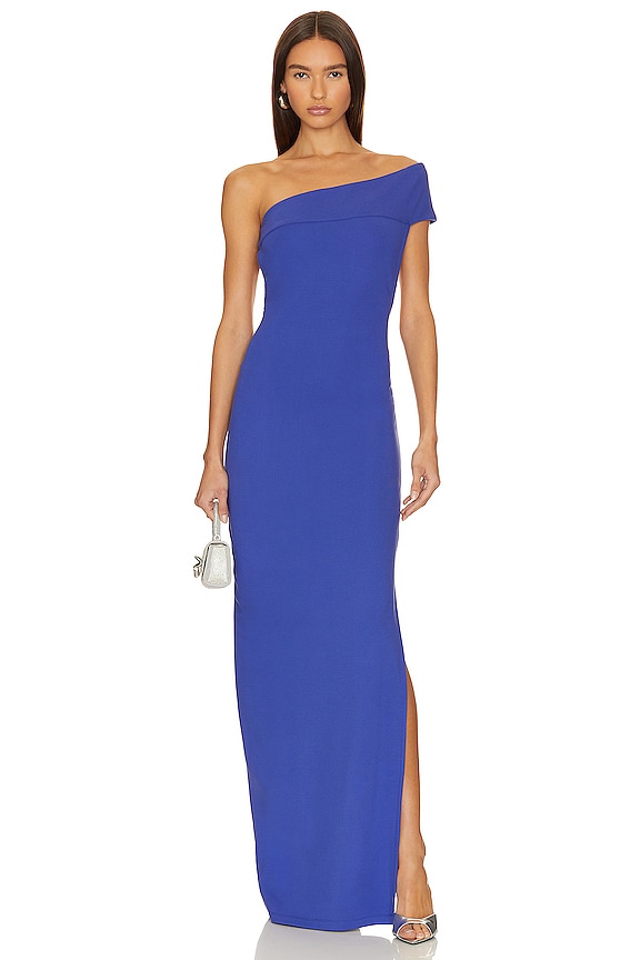 view 2 of 3 Off The Shoulder Gown in Violet Blue