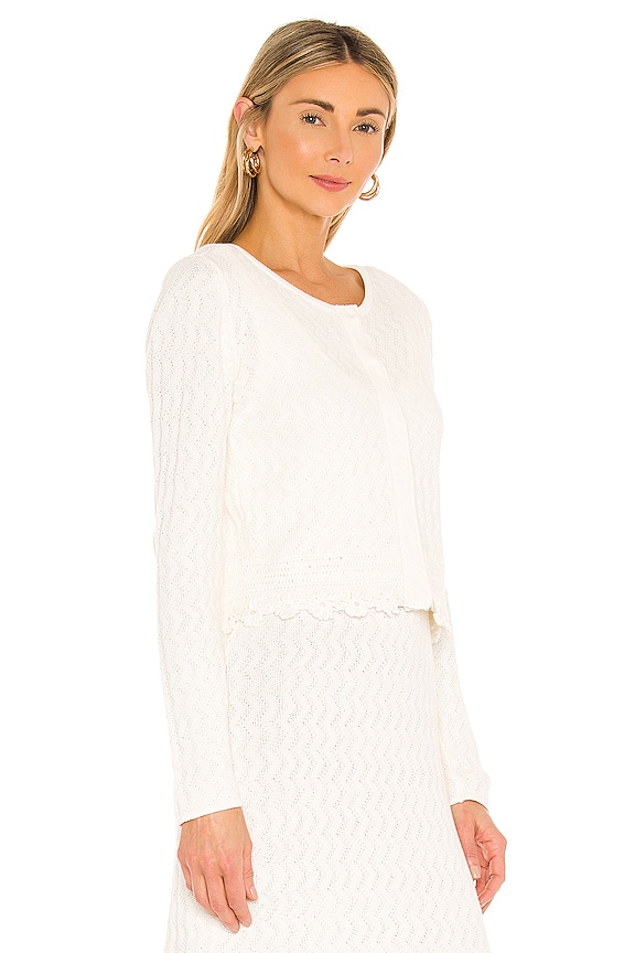 view 2 of 4 Floral Crochet Cardigan in Star White