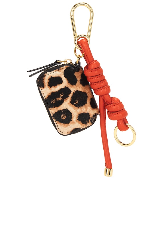 view 2 of 5 LEOPARD ZIP POUCH BAG CHARM in Dark Acorn
