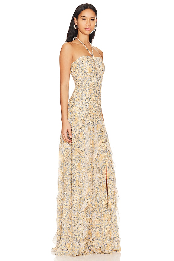 view 2 of 3 Lucine Dress in Blue &Yellow Multi