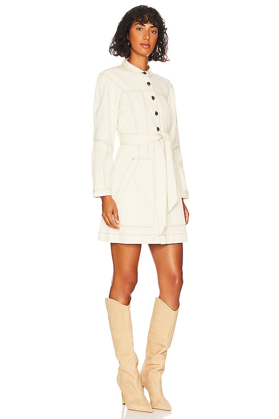 view 2 of 3 Basia Denim Mini Dress in Ecru