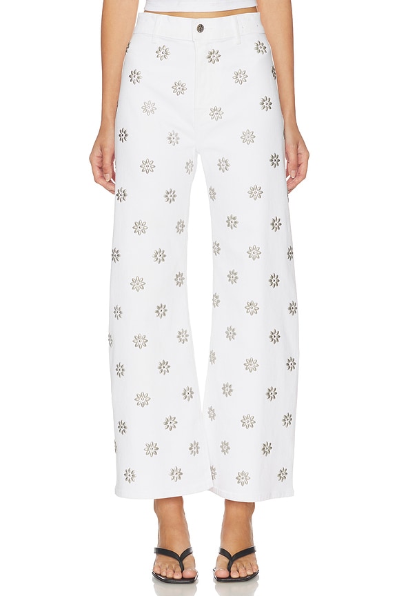 view 1 of 6 Grant High Rise Wide Leg Crop in White