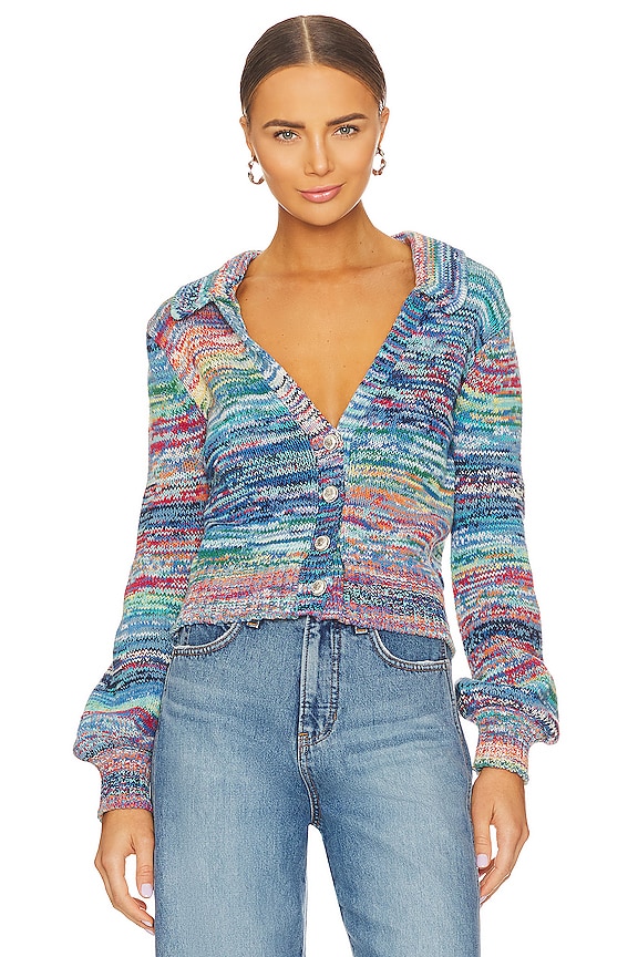 Veronica Beard Damaris Cardigan In Blue Multi Revolve 