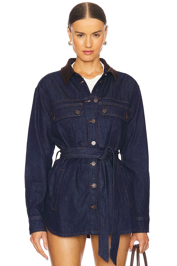 view 2 of 5 Mikaela Shacket in Indigo Rinse